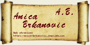 Anica Brkanović vizit kartica